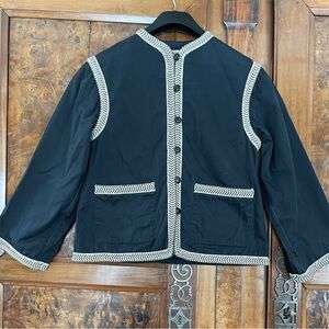 SAINT LAURENT RIVE GAUCHE BLACK COTTON JACKET S/S 1977 Vintage